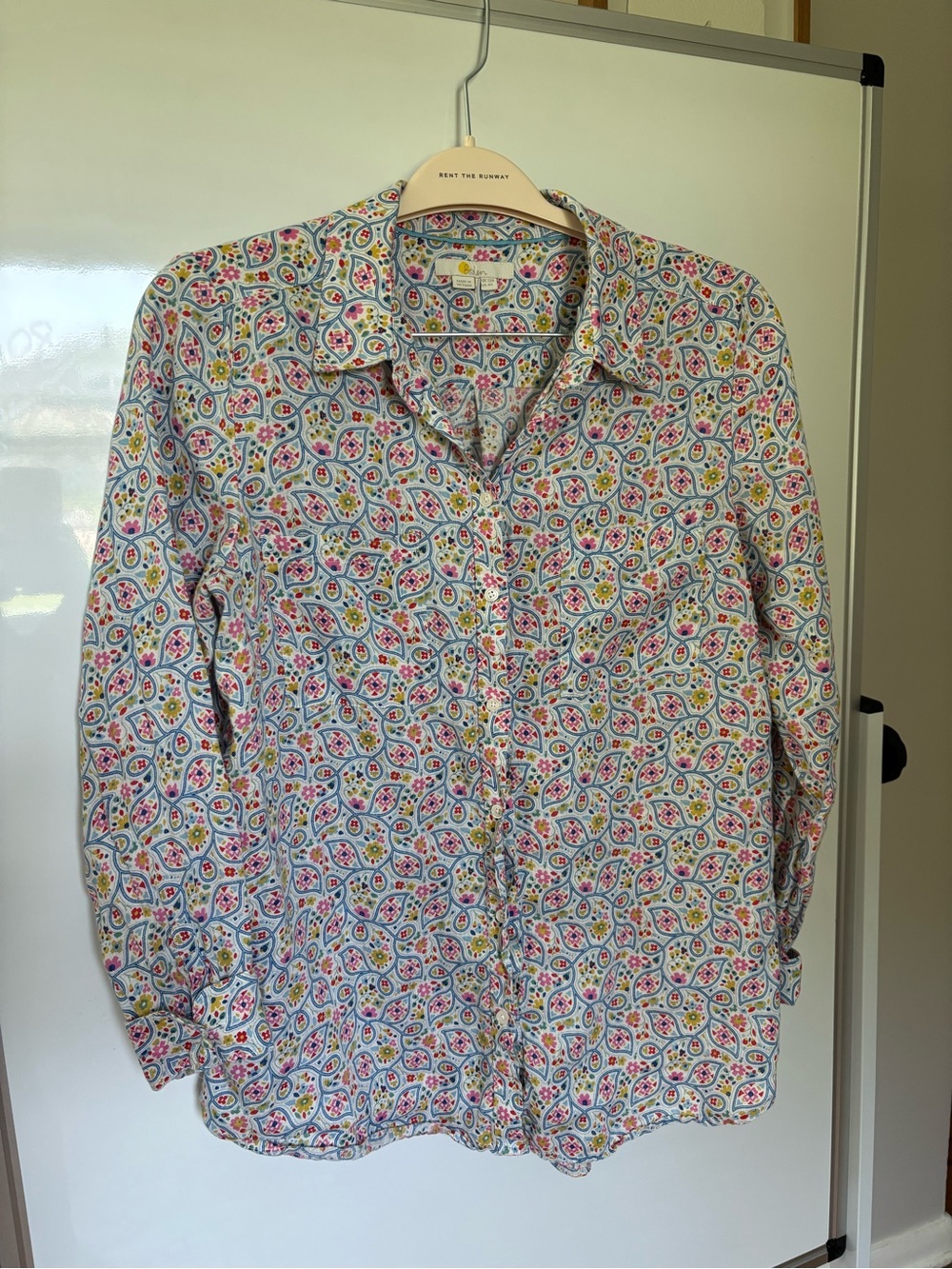 Boden Multicolor Floral Paisley Button-Down Shirt - White Base